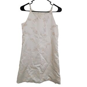 Vintage Storybook‎ Heirloom Made in USA Beaded Sz 16 Girls Trapeze Dress Cream